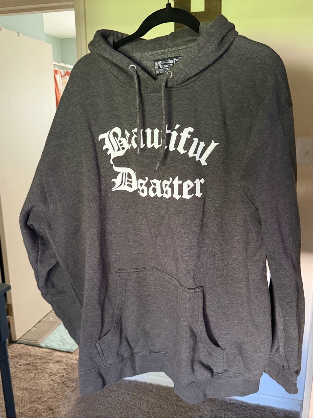 Beautiful Disaster Charcoal Gray Pullover Hoodie 3X